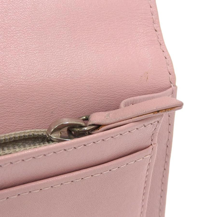 CHANEL シャネル ロゴ ココマーク 二つ折長財布 キャビアスキン ピンク  