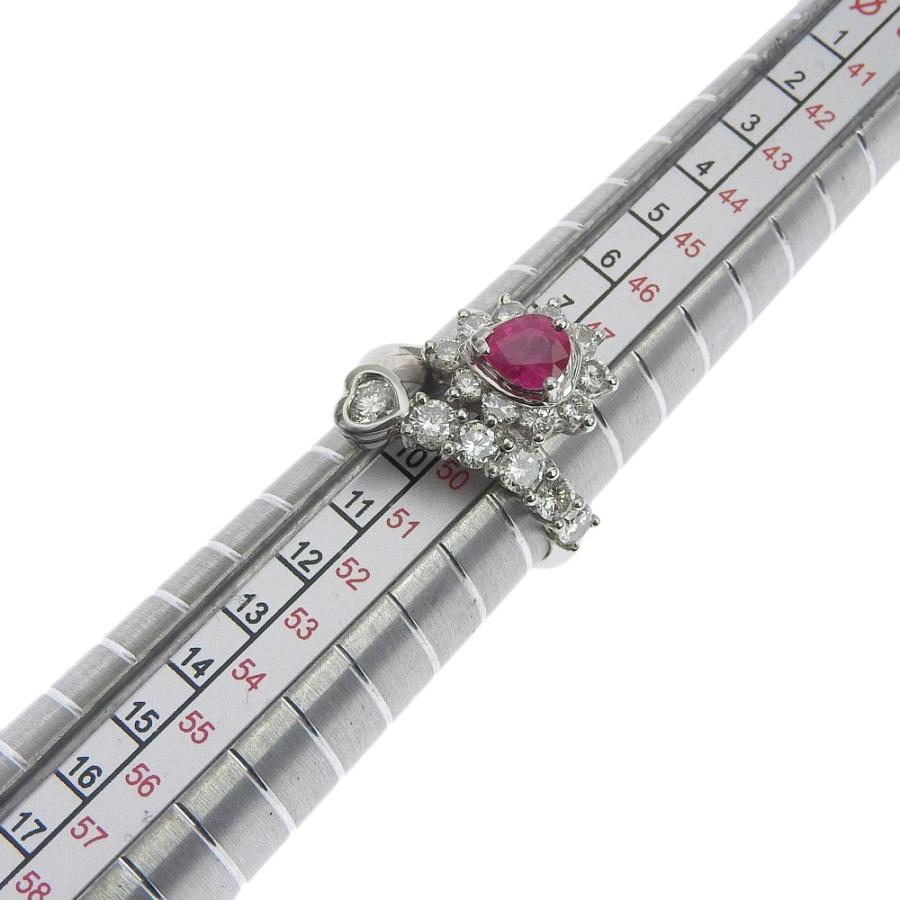 リング プラチナ Pt900 ルビー 0.83ct メレダイヤモンド 1.10ct 9.5号  