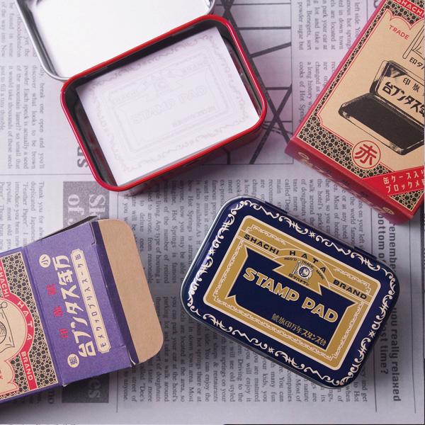 シヤチハタ（Shachihata） ☆シヤチハタ 万年スタンプ台缶入りメモ 藍