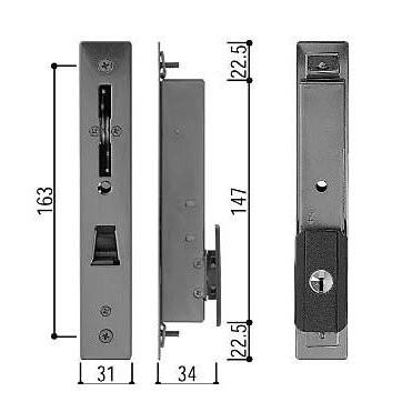 ykk　玄関ドア　引き戸　HH3K18289　れん樹　鍵交換　自分で　純正品　外部シリンダー　ブロンズ　召合せ　内外締り錠