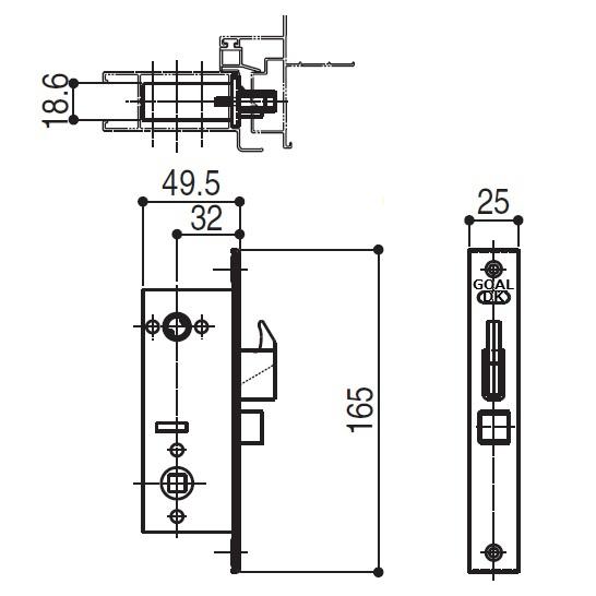 YKK ドア 勝手口 鍵交換 自分で 純正品 主錠ケース 左勝手用 ゴール製