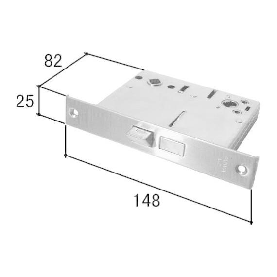 三協立山 勝手口 レバーハンドル錠 錠ケース BS：64mm 刻印：MIWA LZ