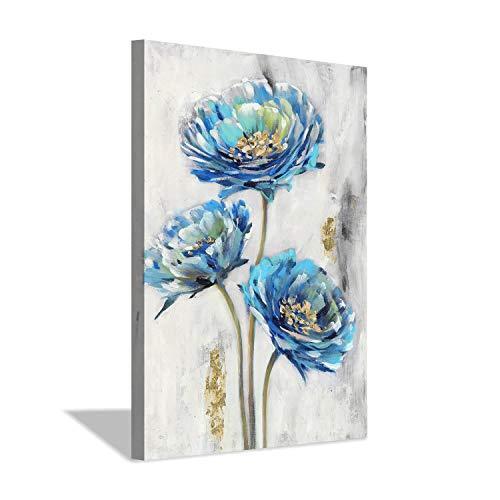 日本販売済み 花のアートワーク 抽象的な花柄キャンバスウォールアート 手描き絵画 寝室用 X X 36インチ 24インチ 1パネル オリジナル販促 Radiodiocesana Luzmg Com Br