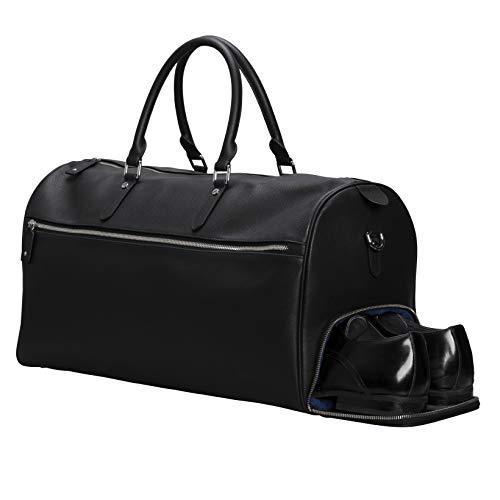 内祝い 本革製トラベルバッグ シューズコンパートメント付き ウィークエンダー 一泊用バッグ キャリーオン ダッフルバッグ ブラック One Size 公式 Zoetalentsolutions Com