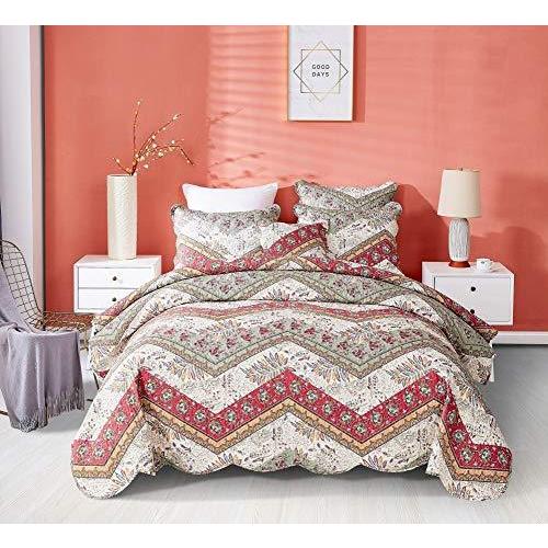 本物新品保証 レアな商品を海外より最短で取寄せしています アメリカン雑貨 Dada スカラ 素朴なクランベリーセージシェブロンフローラルキルト ベッドカバーセット ボヘミアンパッチワークベッドスプレッド Bedding シーツ カバー