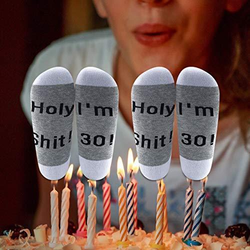 Levlo 30歳 40歳 50歳 60歳 誕生日プレゼント 女性または男性向け おもしろバースデーソックス Holy Shit I Am 30 40 Ys 輸入雑貨店 チェッカードフラッグ 通販 Yahoo ショッピング