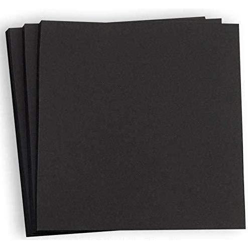 Hamilco ブラックカラーカードストック うのにもお得な情報満載 スクラップブック用紙 12x12インチ 人気特価激安 クラフト書道または黒板用紙 重量80ポンド カバーカードストック