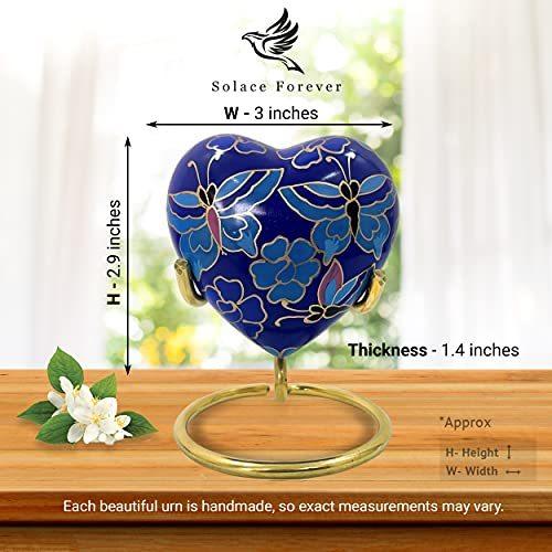 Butterfly Heart Urn Keepsake - Small Heart Cremation Urn with Stand & Box -｜shop-tsuzurato｜02