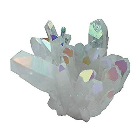 （訳ありセール 格安） Cluster Crystal Healing 海外より出荷【並行輸入品】Pounique Quartz Natu AB Coated Titanium Stone Druzy 宝石ルース、裸石