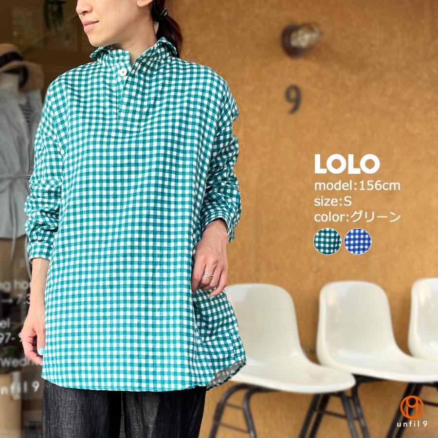 LOLO LIKE ロロライク 定番プルオーバー型プリントガーゼビッグシャツ 