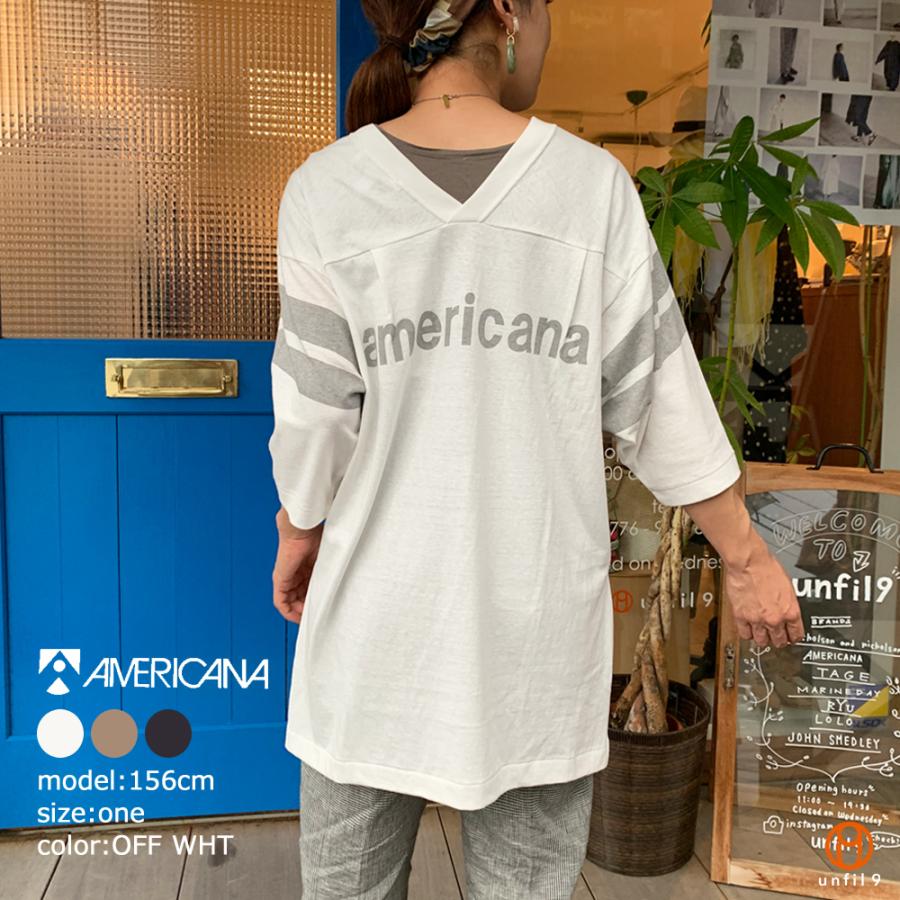 Americana アメリカーナ 後ろvネック 丸胴フットボールtシャツ Brf 461a 1 Brf 461a1 Unfil9 Yahoo ショップ 通販 Yahoo ショッピング