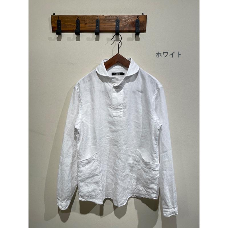 LOLO ロロ 定番プルオーバーシャツ LS-3 24SS レディース 長袖 送料無料 LOLO ロロ 定番プルオーバーリネンシャツ LS-3W3 24SS