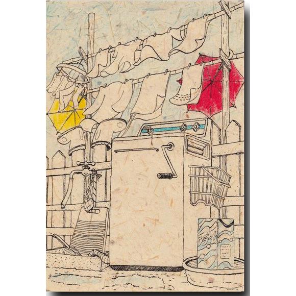 和道楽 ペン画ポストカード 洗濯の青春 懐かしい絵葉書 16 7009 ポストカードと和雑貨の和道楽 通販 Yahoo ショッピング