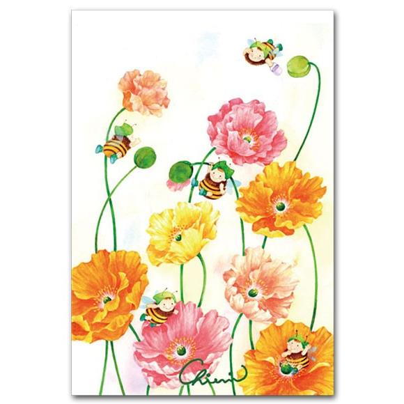 水彩イラストポストカード ミツバチの妖精 花の絵葉書 31 8510 ポストカードと和雑貨の和道楽 通販 Yahoo ショッピング