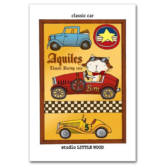 かわいい猫のポストカード classiccar ねこの絵葉書 : ポストカードと