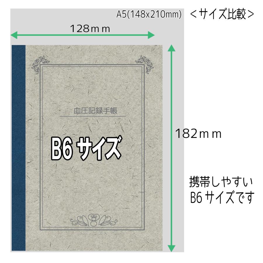 【訳あり品】B6 血圧記録手帳 グラフ記入式420日分 グレー 2冊セット｜shop-y-asterisk｜05