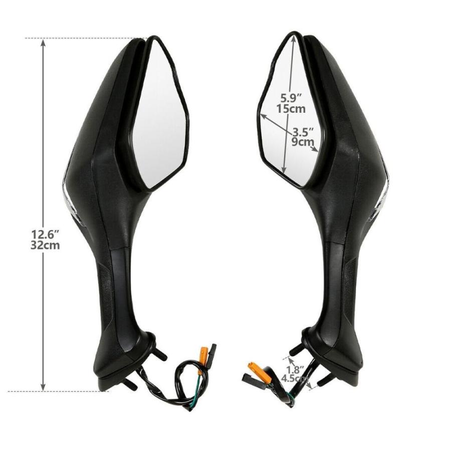 オートバイのリアビューミラーW/LEDウインカーホンダCBR1000RR 2017