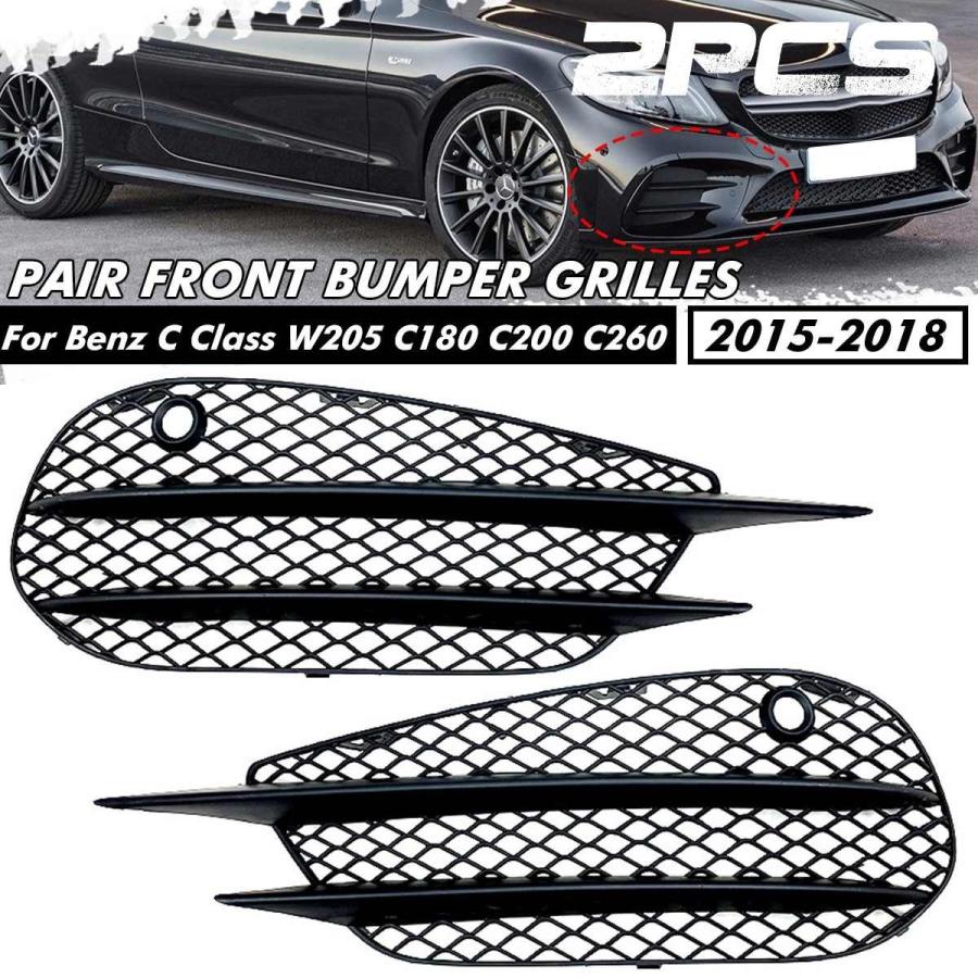 メルセデス ベンツ Cクラス W5 100 本物保証 C180 C0 C260 15 18 フォグライト グリルグリッド フロント バンパー カスタム カバー 外装 Amg
