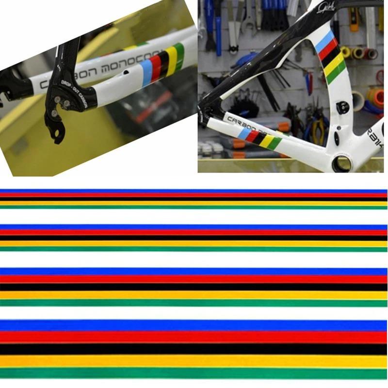反射 サイクリング フレームステッカー レインボーカラー MTBバイク