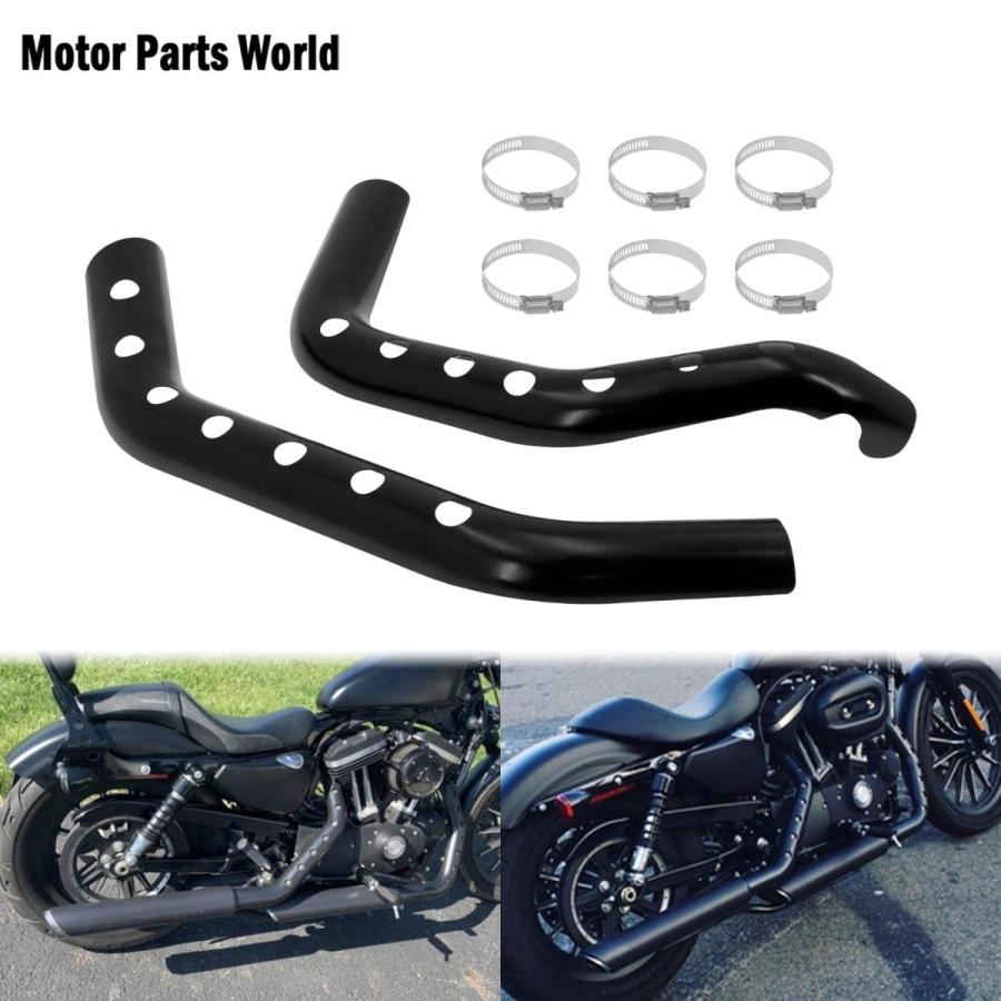 スポーツスターマフラーヒートガードハーレー純正バイク部品04-13年エキパイカバーインナーヒートシールド曲がり無し車検Genuine パーツ ボルトキャップ カバー 青 ナットカバー バイク カスタム KT-36