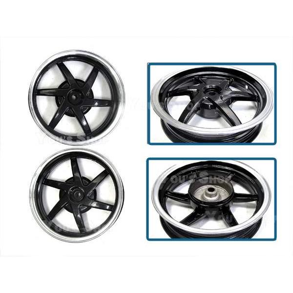 アルミホイール スーパーDIO SR/ZX AF27/AF28 前後セット 黒 : shop