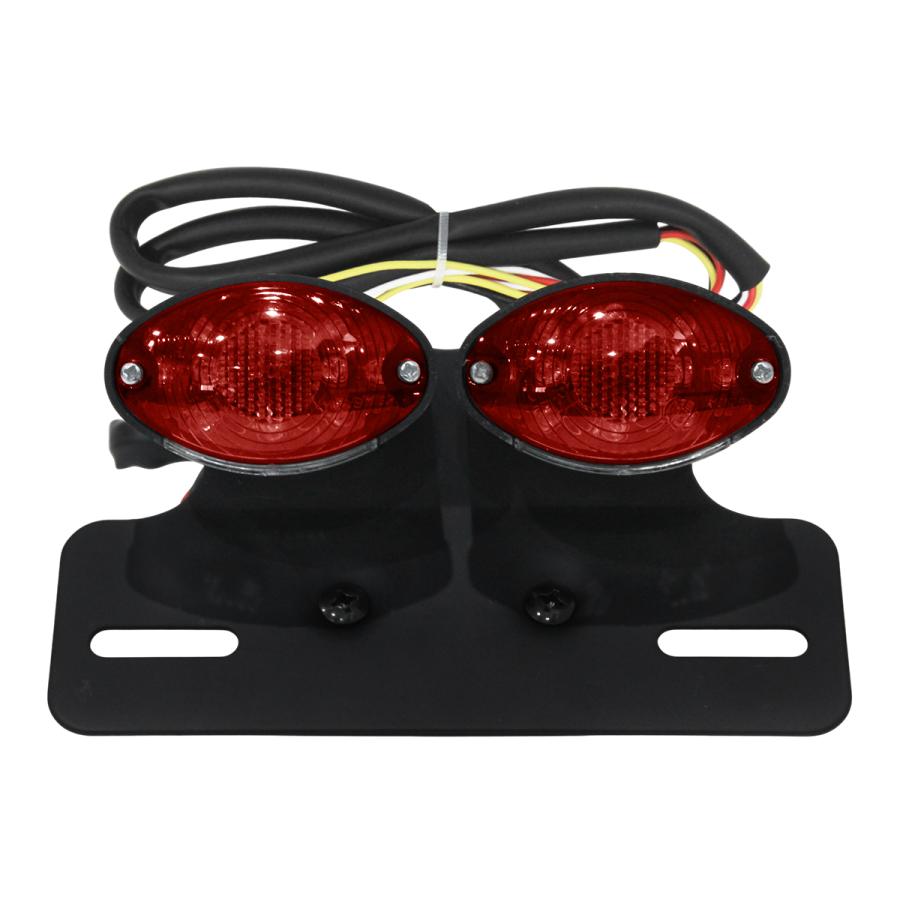 ю バイク 汎用 LED ツイン テールランプ レッド レンズ 1個 ウインカー