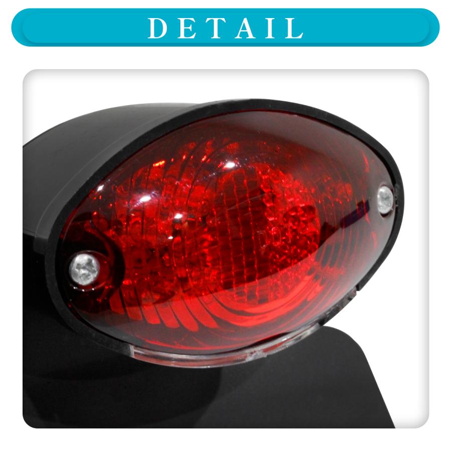 ю バイク 汎用 LED ツイン テールランプ レッド レンズ 1個 ウインカー