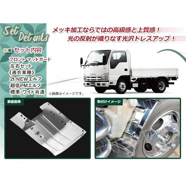 いすゞ 2t NEWエルフ 超低 PM エルフ 標準 ワイド メッキ マッドガード