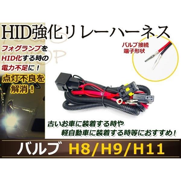 HID 電源強化 リレーハーネス H8 H11 H16 ヘッドライト フューズ 電圧