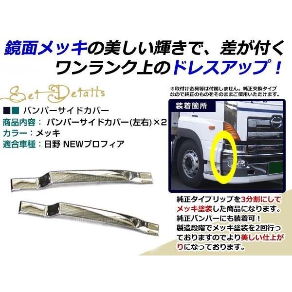 NEW プロフィア オールメッキ バンパー サイドカバー H15.11