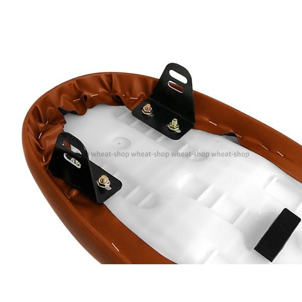 バイク カフェレーサー トラッカー シート ブラウン 250TR GN125 CG125