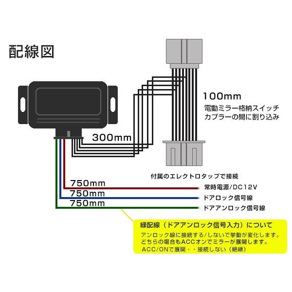 日産 マーチ K12 ミラー自動格納キット 電動 ユニット 自動開閉