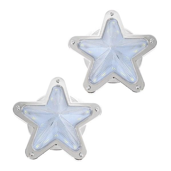 デコトラ フォグランプ マーカー アンドン 星マーカー 行灯 星 スター 星型 LED サイドマーカー 12V 24V 2個 ホワイト 白 星マーカーレンズ