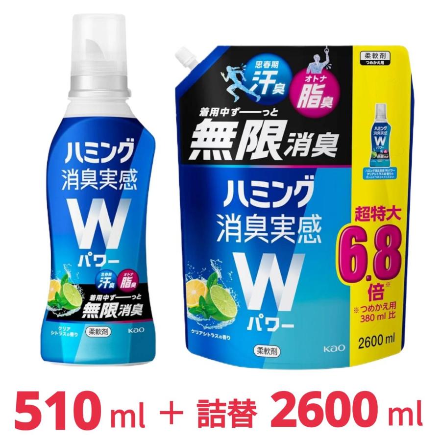 ハミング 消臭実感 Wパワー 柔軟剤 着用中ずーっと無限消臭！ クリア
