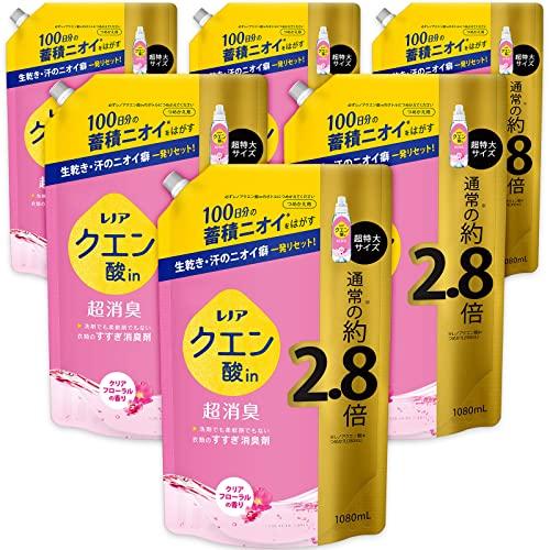 レノア クエン酸in 超消臭 すすぎ消臭剤 クリアフローラル 詰め替え 1080mLx6袋 の商品画像