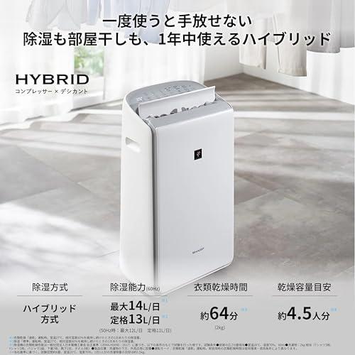 シャープ 衣類乾燥 除湿機 CV-RH140-W ハイブリッド方式 14L/日 年中速 