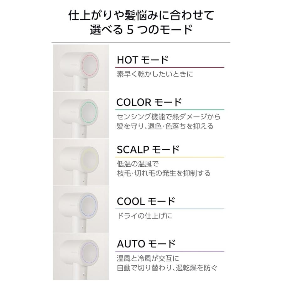 テスコム TESCOM ドライヤー マイナスイオン TD863A-W ホワイト 5