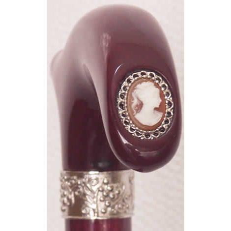 アクリルカメオ付パープルハートｌ字型オーク 樫 ステッキ シルバーリング Zenのアクリルカメオ付パープルハートｌ字型オーク 樫 ステッキ 送料無料 杖 ステッキ Shop 転ばぬ先の杖のお店 送料無料 Zen