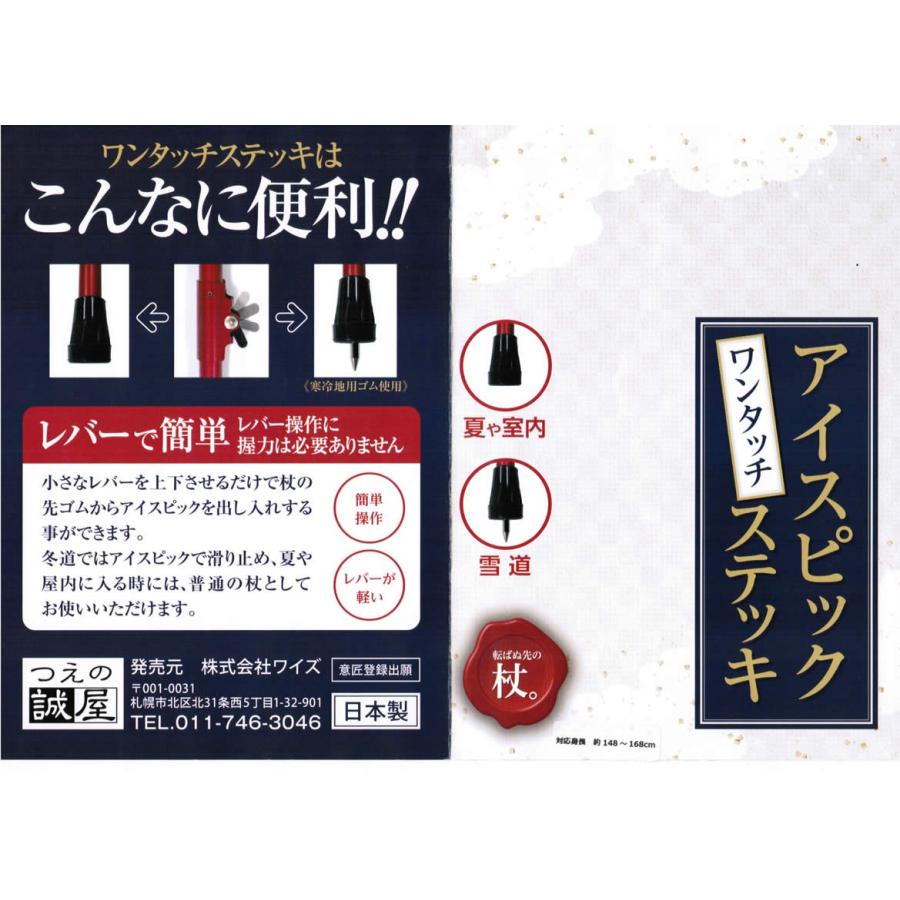 雪上等の歩行 アイスピック収納 内蔵 杖 ワンタッチ 安全歩行 アイスピック内蔵型 伸縮ピン式ステッキ アイスピックステッキ ストラップ付 送料無料 Ice Pick Stk 転ばぬ先の杖のお店 Shop Zen 通販 Yahoo ショッピング