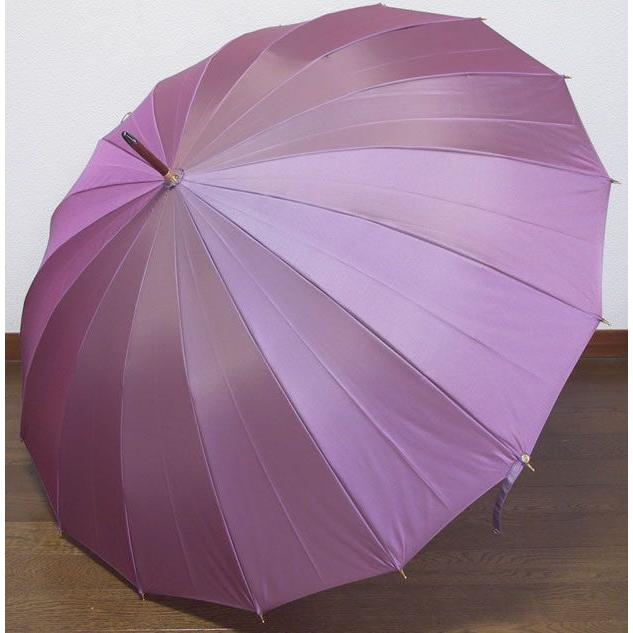 【新品未使用】前原光栄商店　洋傘　長傘　紫色 花柄 雨傘　16本骨　パープル レディース雨傘】花あかり-折りたたみ-パープル｜トンボ洋傘前原光榮