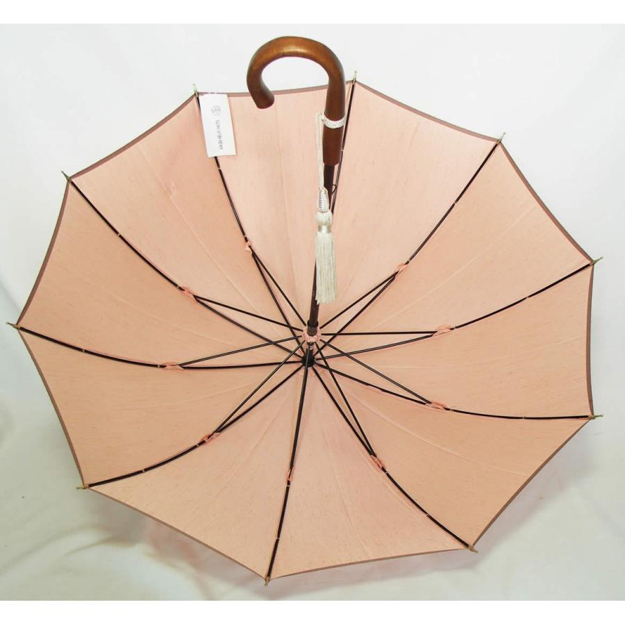 美品 ◆ 前原光榮商店  ◆ 日傘 長傘 ベージュ　UVカット 皇室御用達 皇室御用達 前原光榮商店「前原傘 草木染め シルク混 晴雨兼用