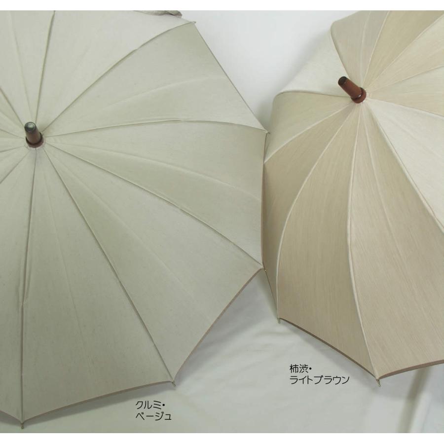 美品 ◆ 前原光榮商店  ◆ 日傘 長傘 ベージュ　UVカット 皇室御用達 皇室御用達 前原光榮商店「前原傘 草木染め シルク混 晴雨兼用