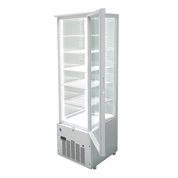 業務用 4面ガラス冷蔵ショーケース 片面扉 268L JCMS-268 冷蔵 保冷庫