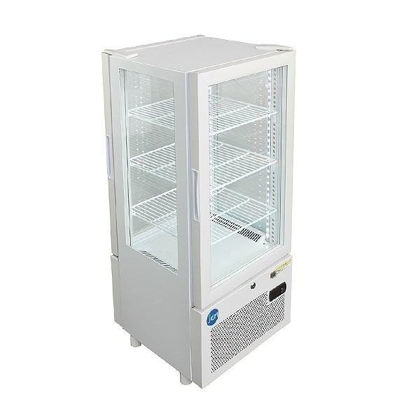 業務用 4面ガラス冷蔵ショーケース 両面扉 83L JCMS-83W 冷蔵 保冷庫
