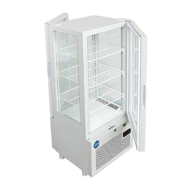 業務用 4面ガラス冷蔵ショーケース 両面扉 83L JCMS-83W 冷蔵 保冷庫 