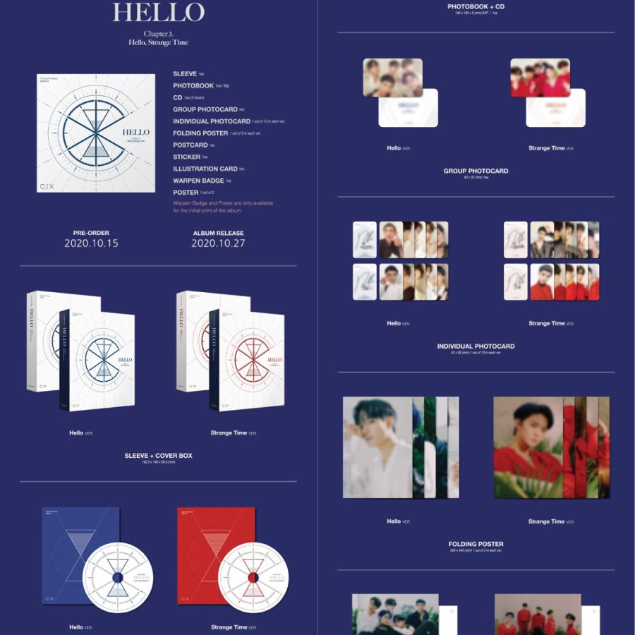 2種セット】CIX HELLO CHAPTER 3. HELLO, STRANGE TIME 3RD EP ALBUM 3