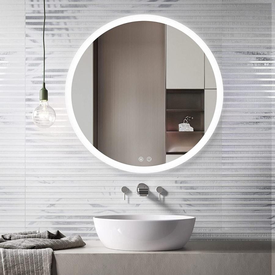 Tokeshimi ミラー 丸型led照明付き鏡 壁掛け 浴室 鏡 おしゃれ おしゃれ 60cm 60cm いちきゅうろくよんショップのtokeshimi いちきゅうろくよんショップ 壁掛け式バスルームの寝室の化粧台 浴室 販売純正品