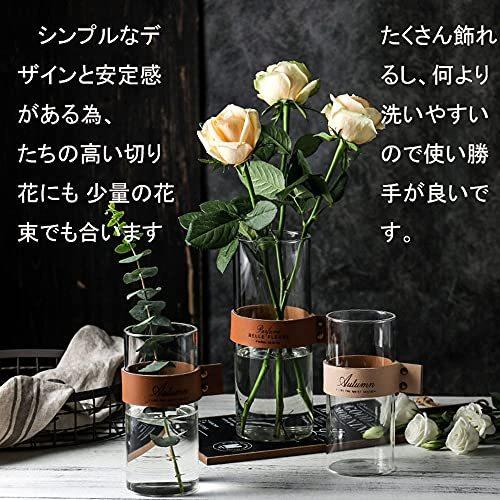 売れ筋ランキングも掲載中 取り外し可能レザー付き 17cm ガラスフラワーベース ガラス花瓶 北欧風花瓶 ブラウ 北欧雑貨 インテリア飾り 水耕栽培 Fukukaガラスボトル 花瓶 花器 Www We Job Com