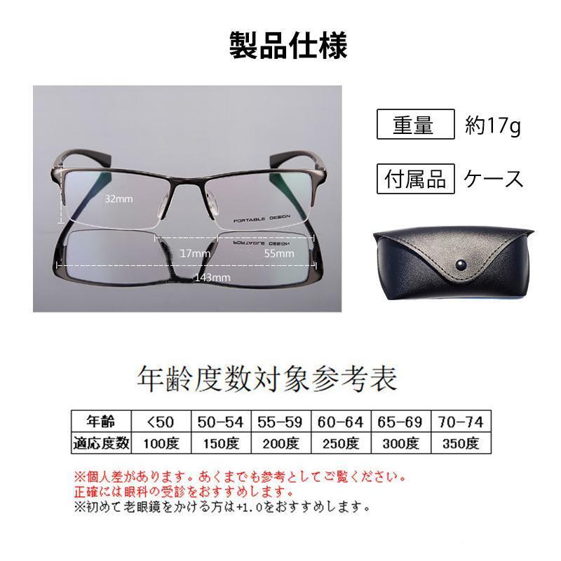 遠近両用メガネ 老眼鏡 ブルーライトカット ピントグラス シニアグラス