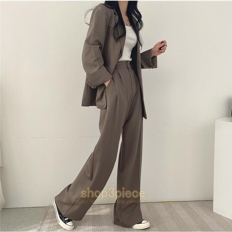 スーツ セットアップ パンツスーツ レディース ロングパンツ